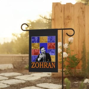 Mayor Mamdani 2025 Collage Banner, NYC’s First Muslim Mayor, Zohran Mamdani Flag