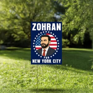 Mayor Mamdani 2025 Lawn Sign, Vote Zohran, NYC’s First Muslim Mayor Campaign Sign, Zohran for New York City Yard Sign