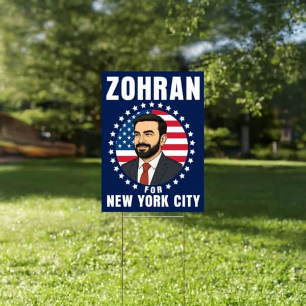 Mayor Mamdani 2025 Lawn Sign, Vote Zohran, NYC’s First Muslim Mayor Campaign Sign, Zohran for New York City Yard Sign