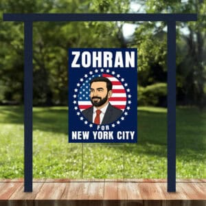 Mayor Mamdani 2025 Lawn Sign, Vote Zohran, NYC’s First Muslim Mayor Campaign Sign, Zohran for New York City Yard Sign