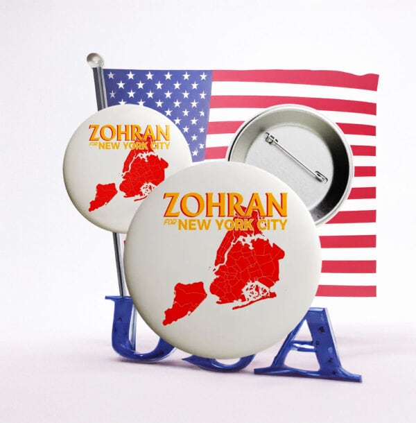 Mayor Mamdani 2025 – Zohran for New York City Campaign Pin Button