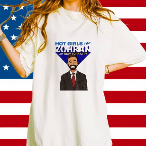 NYC Mayor 2025 Campaign Tee, Hot Girls For Zohran Mamdani Cartoon T-Shirt