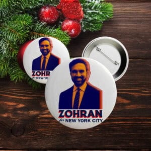 Pop Art Campaign Pin for NYC Mayoral Election, Zohran For New York City Button
