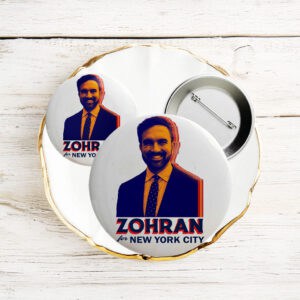Pop Art Campaign Pin for NYC Mayoral Election, Zohran For New York City Button