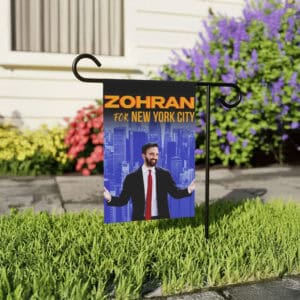 Progressive 2025 Campaign Banner with NYC Skyline-Zohran For New York City Garden Flag