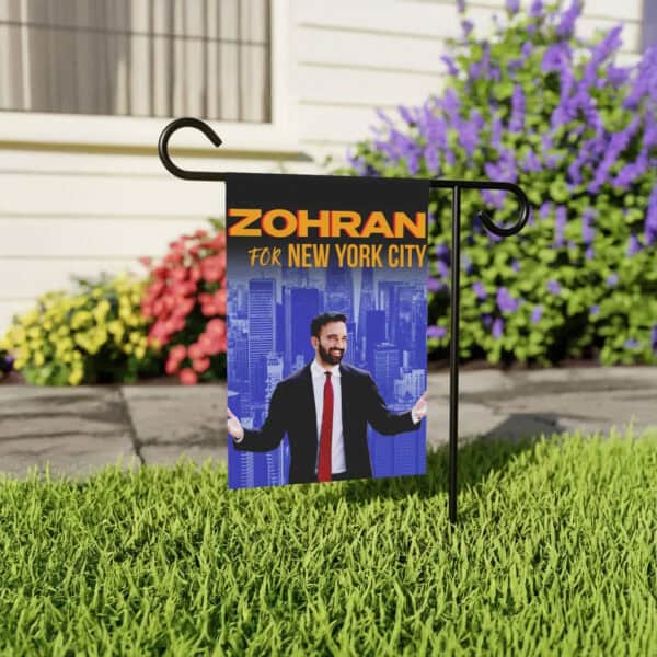 Progressive 2025 Campaign Banner with NYC Skyline-Zohran For New York City Garden Flag
