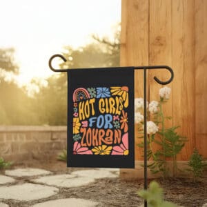 Retro Anti-Trump Floral Feminist Banner- Subtle Hot Girls For Zohran Flag