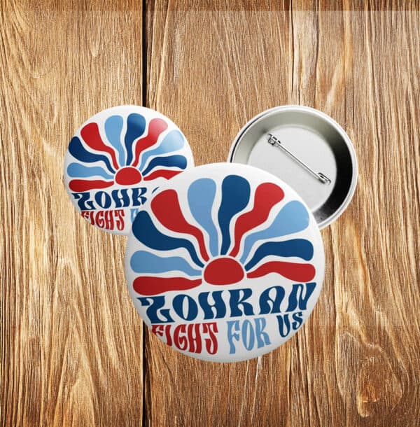 Retro Political Pin for NYC Campaign, Zohran Fight For Us Button