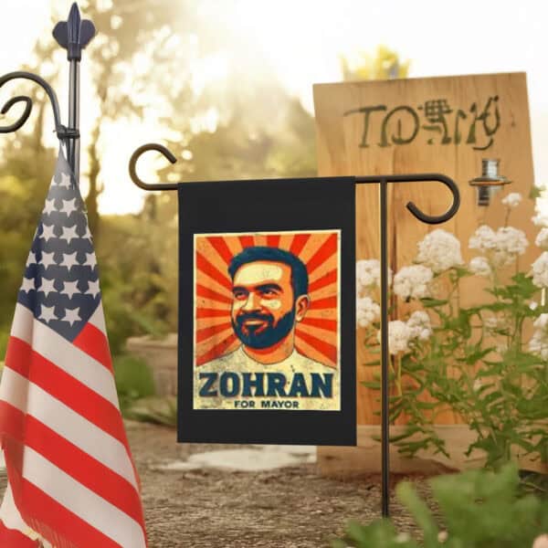Retro Socialist Campaign Banner 2025, Zohran Mamdani For Mayor Flag