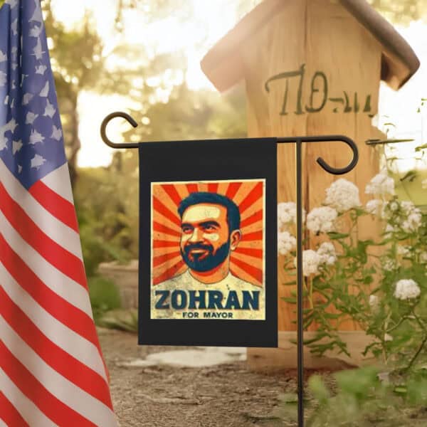 Retro Socialist Campaign Banner 2025, Zohran Mamdani For Mayor Flag