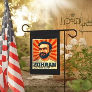 Retro Socialist Campaign Banner 2025, Zohran Mamdani For Mayor Flag