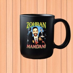 Vintage Lightning Collage – Bold NYC Political Art, Zohran Mamdani Mug