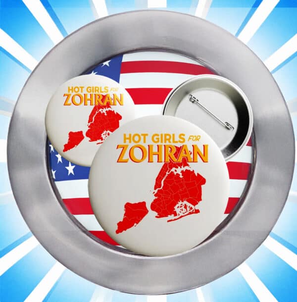 Vote Rank Zohran, NYC’s First Muslim Mayor, Hot Girls For Zohran Pin Button