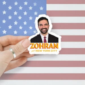 Zohran For New York City 2025 Campaign Decal, Zohran Mamdani Portrait Sticker
