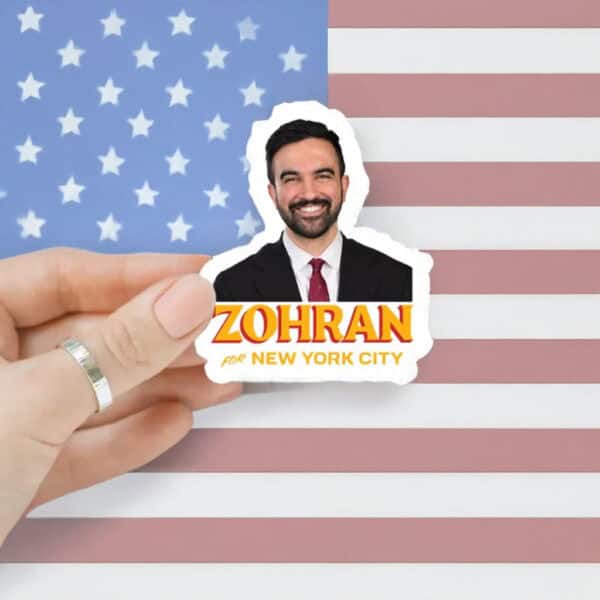 Zohran For New York City 2025 Campaign Decal, Zohran Mamdani Portrait Sticker
