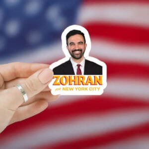 Zohran For New York City 2025 Campaign Decal, Zohran Mamdani Portrait Sticker