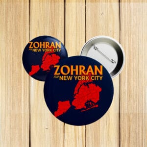 Zohran For New York City Button – NYC Map Campaign Pin