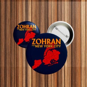 Zohran For New York City Button – NYC Map Campaign Pin
