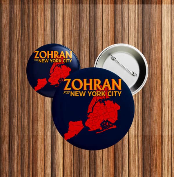 Zohran For New York City Button – NYC Map Campaign Pin