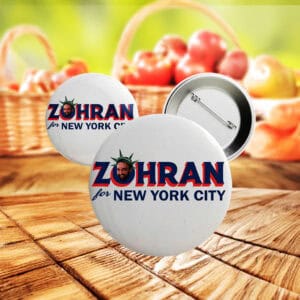Zohran For New York City Liberty Head Button – Funny Political Campaign Pin