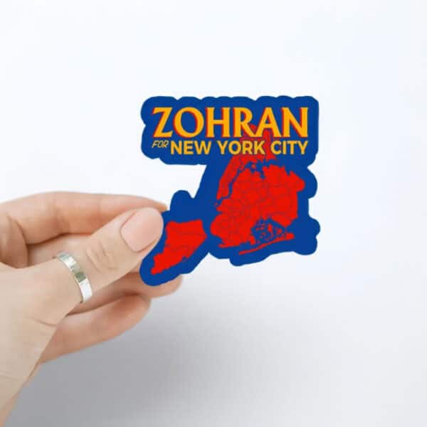 Zohran Mamdani 2025 Campaign Decal- Zohran For New York City Map Sticker