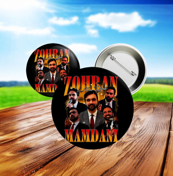 Zohran Mamdani Bootleg 90s Button – NYC Mayoral Campaign Pin