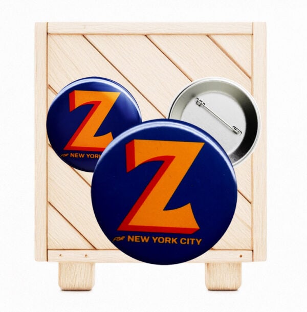 Zohran Mamdani NYC 2025 Button – “Z for New York City” Campaign Pin