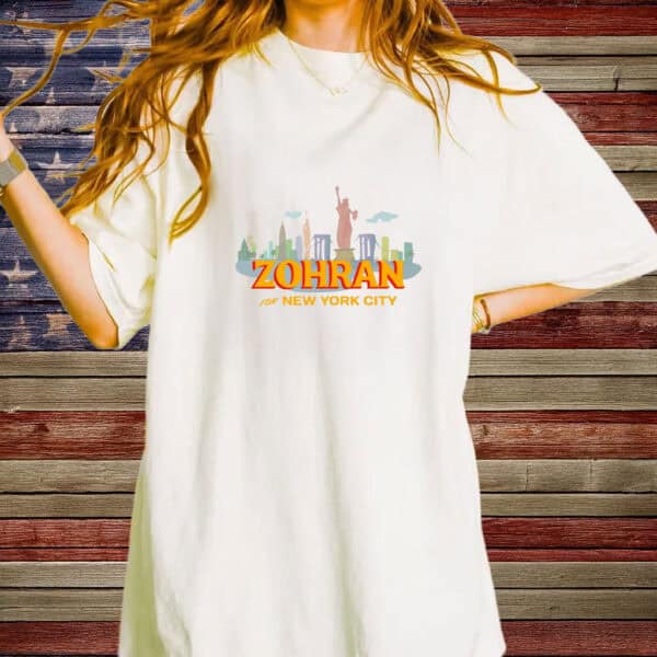 Zohran Mamdani NYC Shirt – Colorful Skyline Tee, Progressive New York City Political T-Shirt