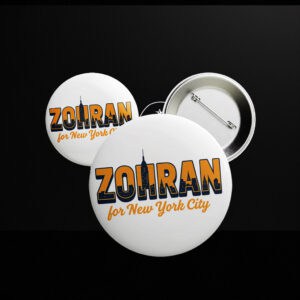 Zohran for New York City Button – Vote Zohran Mamdani 2025 Pin