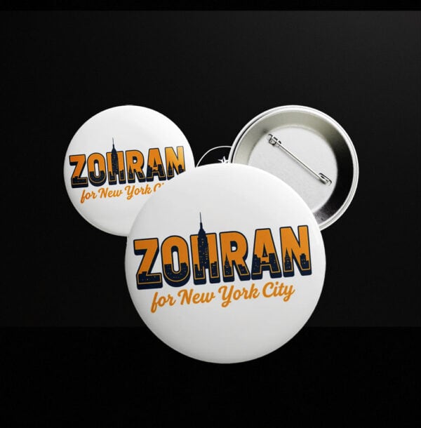 Zohran for New York City Button – Vote Zohran Mamdani 2025 Pin