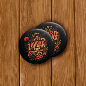 Campaign Badge Gift-Zohran for New York City Floral Pin Button