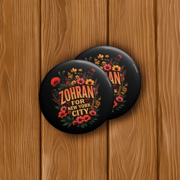 Campaign Badge Gift-Zohran for New York City Floral Pin Button