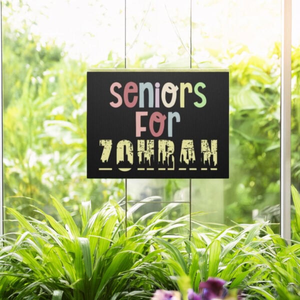 Customizable Senior Support Campaign Sign-Seniors for Zohran Mamdani Yard Sign