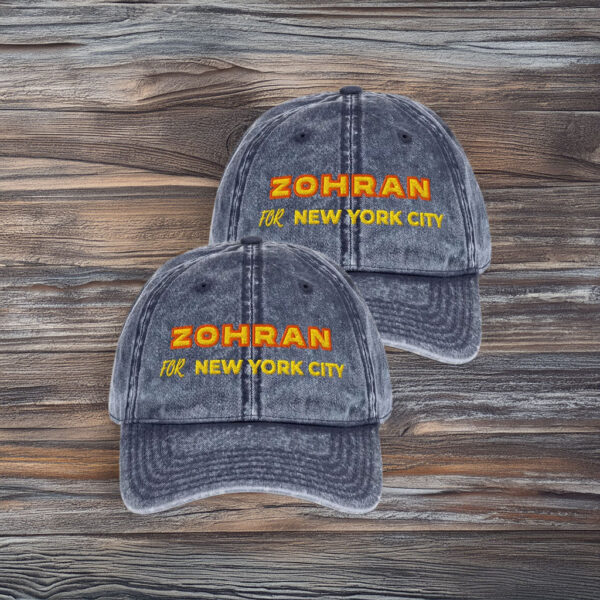 Embroidered Dad Cap - Vintage Distressed, Zohran for NYC Hat