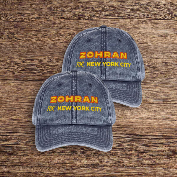 Embroidered Dad Cap - Vintage Distressed, Zohran for NYC Hat