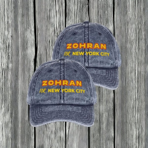 Embroidered Dad Cap - Vintage Distressed, Zohran for NYC Hat