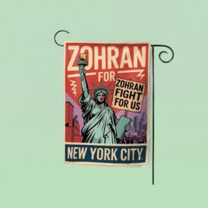 Fight For Us, Mayor Mamdani 2025-Zohran For New York City Garden Flag