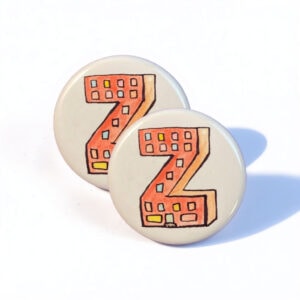 Hand-Drawn Z Housing Badge, Zohran Mamdani for Mayor NYC Pin Back Button
