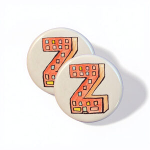 Hand-Drawn Z Housing Badge, Zohran Mamdani for Mayor NYC Pin Back Button