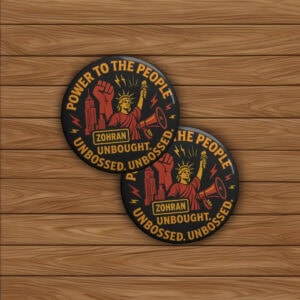 Power to the People Statue of Liberty Badge-Zohran Protest Pin Button