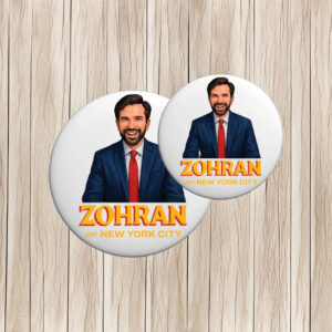 Support Zohran, Anti-Trump Badge-Zohran For New York City Pin Button