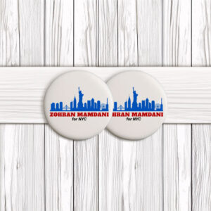 Vote Rank Zohran, Progressive Freeze Rent Badge-Zohran Mamdani for NYC Pin