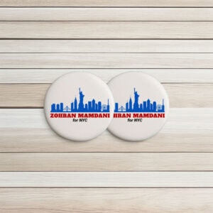 Vote Rank Zohran, Progressive Freeze Rent Badge-Zohran Mamdani for NYC Pin