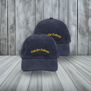 Vote for Zohran Vintage Corduroy Cap- Embroidered Campaign Hat