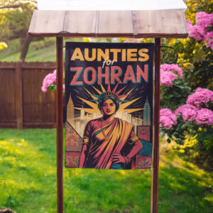 Zohran Mamdani 2025 Banner- Aunties for Zohran NYC Garden Flag