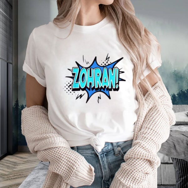 Zohran-Mamdani-For-NYC-Mayor-T-Shirt-–-Funny-Blue-Comic-Pop-Art-Tee