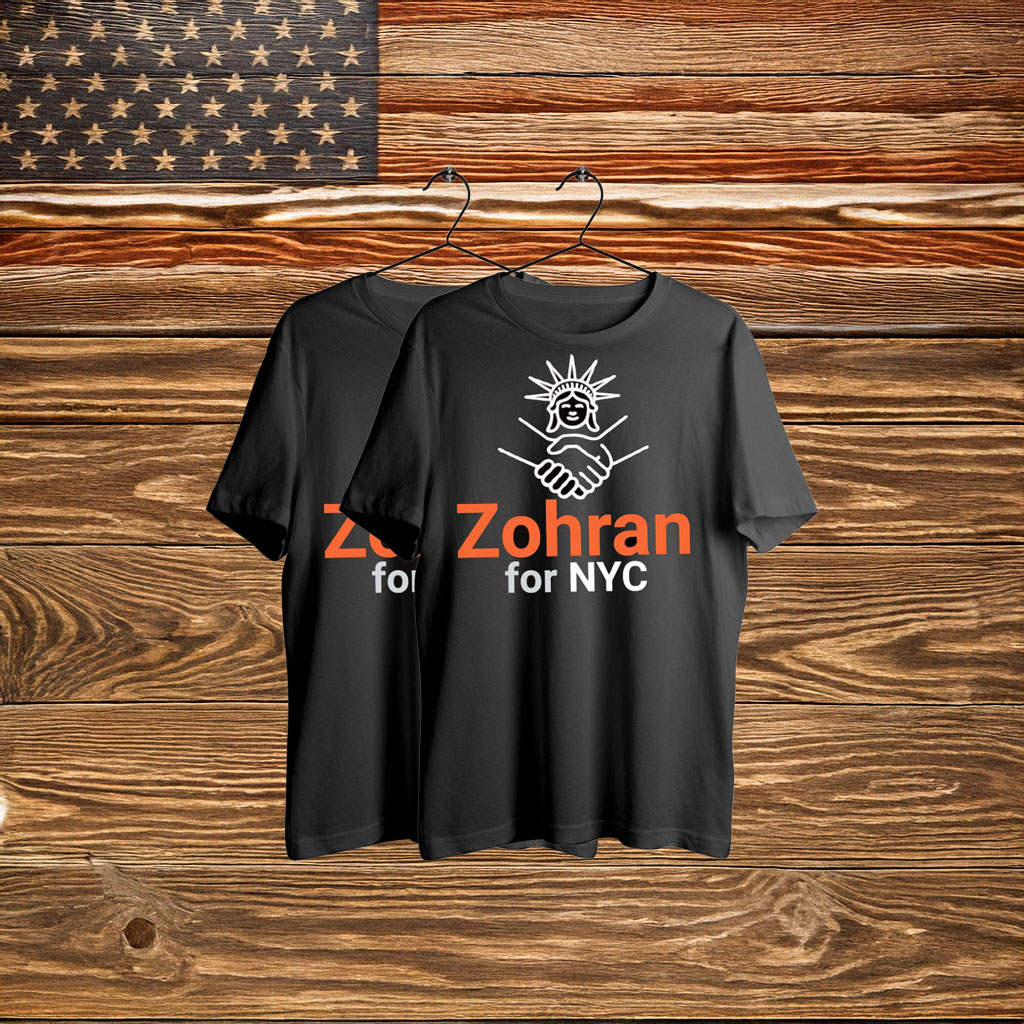 Zohran for NYC Statue of Liberty Unity Handshake Shirt