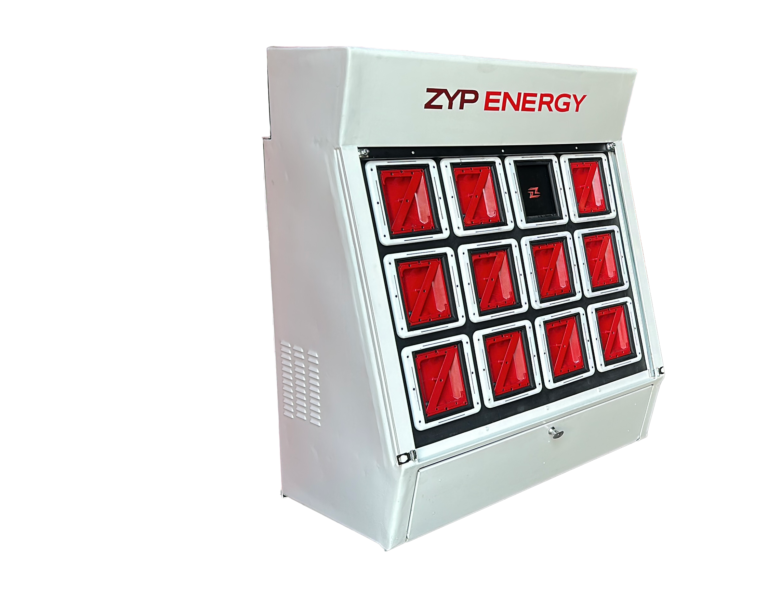 12-slot Zyp Energy Kiosk for Battery Swapping
