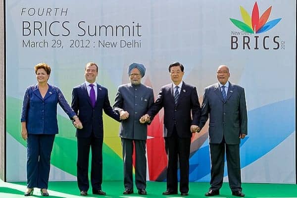 BRICS leaders at the 2012 summit in New Delhi, promoting Africa's economic growth.
