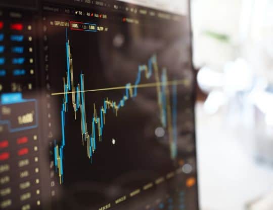 Financial market chart showing economic trends in Africa.